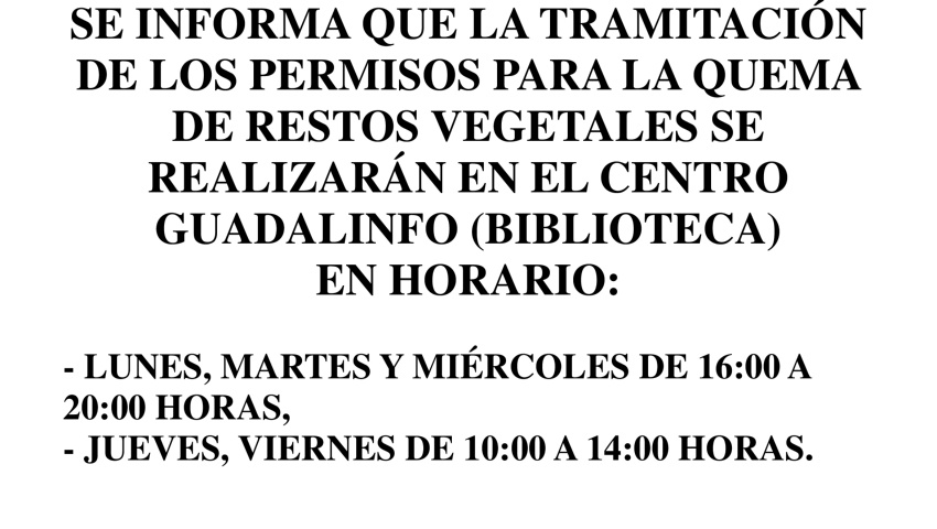 Solicitud de permisos para quema de restos vegetales.