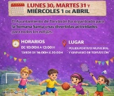El Ayuntamiento de Torvizcón programa Actividades infantiles para los niños/as en Semana Santa.