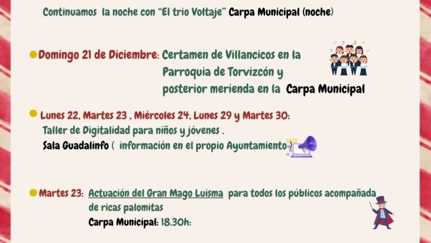 Programación de Diciembre/Navidad en Torvizcon.